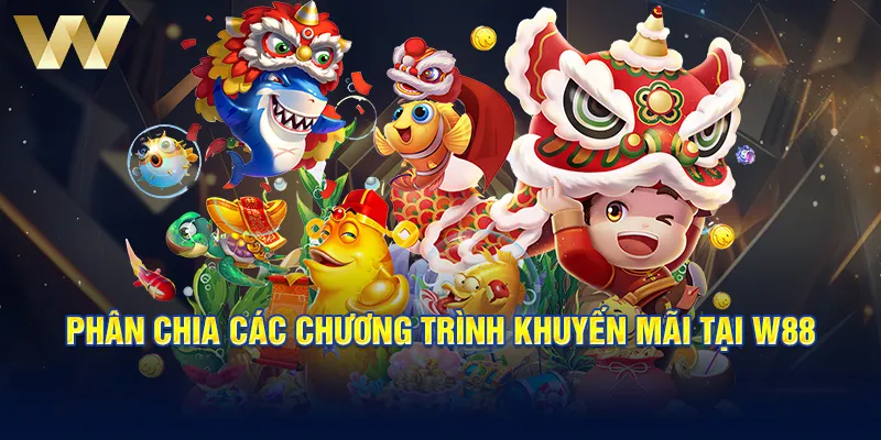 Phân chia các chương trình khuyến mãi tại W88